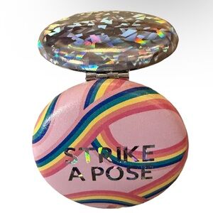 Double Sided Compact Mirror Strike A Pose Compact Makeup Bag Beauty Glam Mirror